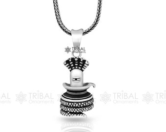 925 sterling silver divine Lord shiva lingam pendant, silver unique god pendant necklace jewelry nsp650