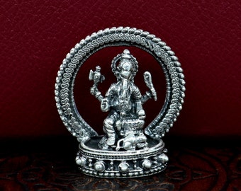 Pure 925 Sterling silver handmade antique design Idols Lord Ganesha exclusive Statue figurine, articles decorative Diwali puja gift art19