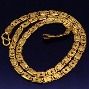 Navabi Chain 18/20/22/24 Inches Long All Size Handmade 22karat Yellow Gold 5 Mm Wide ...