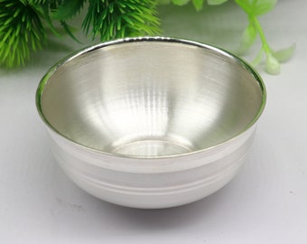 999 fine solid silver handmade bowl baby gift, pure silver vessel, silver utensils, silver puja article, puja utensils bowl India sv107