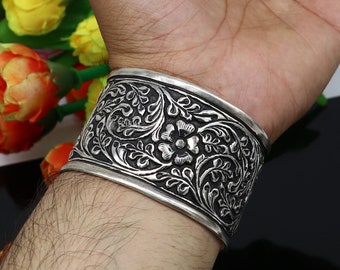 アクセサリー Italy 925 balls cuff bangle ChicSilver Women's 925 Solid Sterling Silver Polished Round