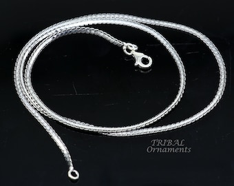 2mm 18" to 24" long chain 925 sterling silver handmade unique style chain, necklace chain, oxidized silver trendy chain ch167