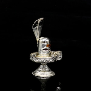 925 sterling silver handmade small Lord shiva-Linga Stand, silver utensil, silver puja temple art, shiva lingam stand with serpent su160