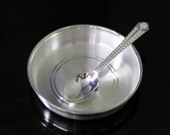 baby feeding silver bowl