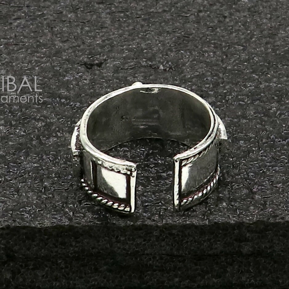 925 Sterling Silver 11mm Wide Solid Handmade Adjustable Idol Rama 