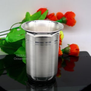 Pure 999 fine silver handmade utensils,300ml water/milk Glass tumbler, silver flask, baby kids serving food stay healthy water glass sv263
