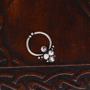 925 Feinsilber Septum Ring, Septum Nasenring, nicht Piercing Clip auf Nasenring, fabelhaften zierlichen kundenspezifischen Stammes- indischen Nasenring sptm15