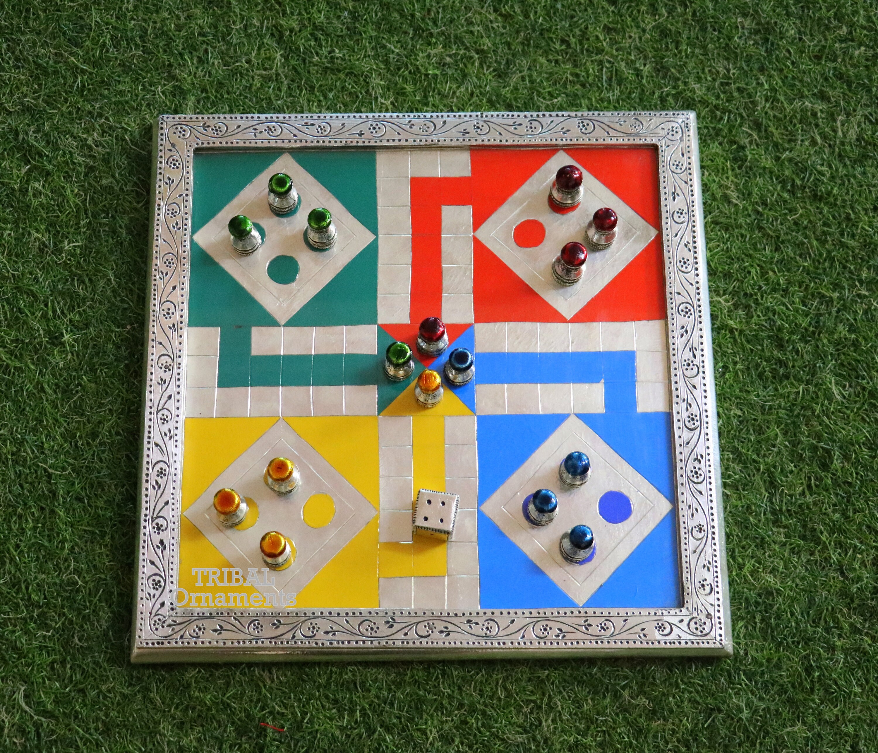 Marble White Ludo Game Board Outdoor&indoor Gaming Board 