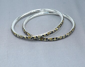 925 Sterling Meenakari Work Designer Bangle Bracelet Pure