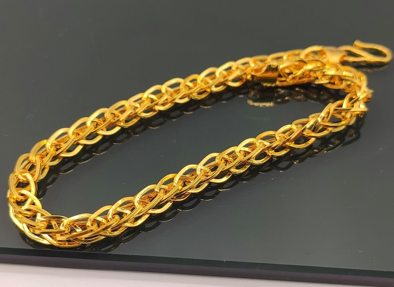 22kt Yellow Gold Handmade Amazing Design Unisex Bracelet - Etsy