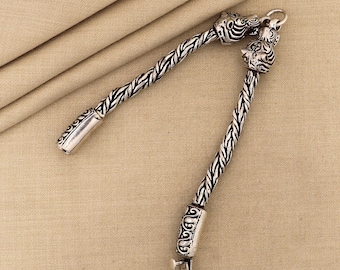 Bracciale Uomo Argento Karmal Bracciale Uomo Snake Tondo In Argento 9mm - Gioielli Argento Bracciale Sterling Massiccio Moschettone