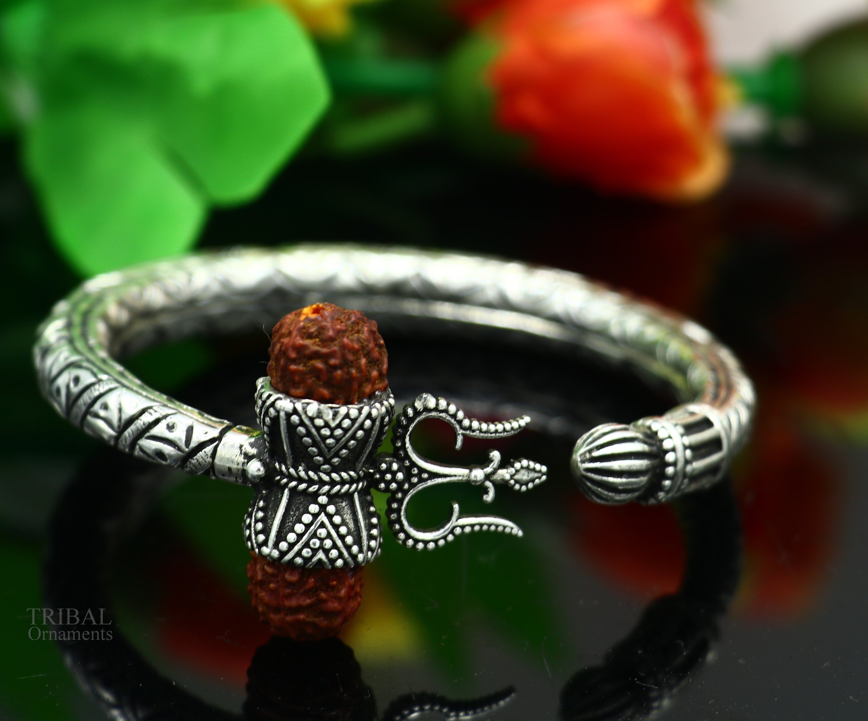 925 Sterling Silver Handmade Chitai Work Lord Shiva Trident