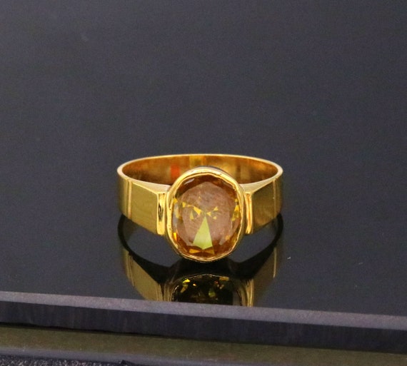 Certified Yellow Sunela Ring 5.25 Ratti Original Natural Citrine Sunela Ring  Citrine Ring Sunhela Ring Substitute of Pukhraj Gemstone for Men Women