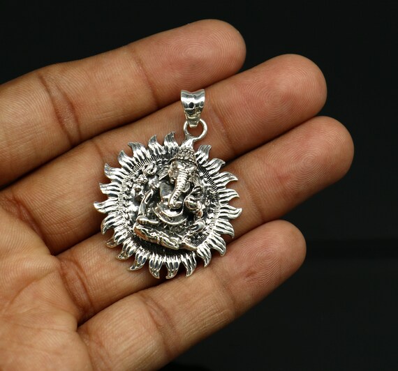925 sterling silver Hindu idol Lord Ganesha penda… - image 8