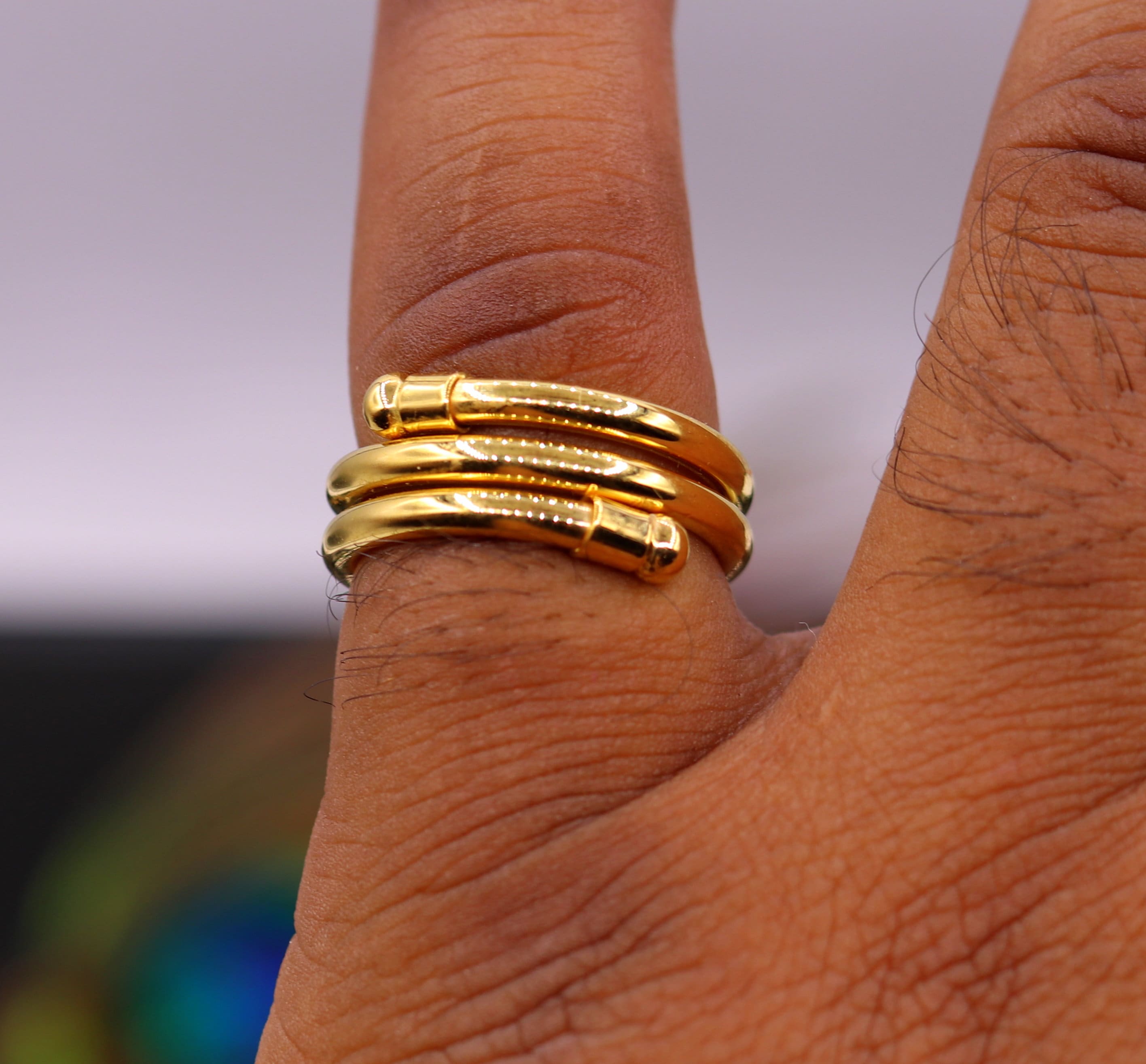 18KT Golden Sunrise Spiral Yellow Gold Finger Ring