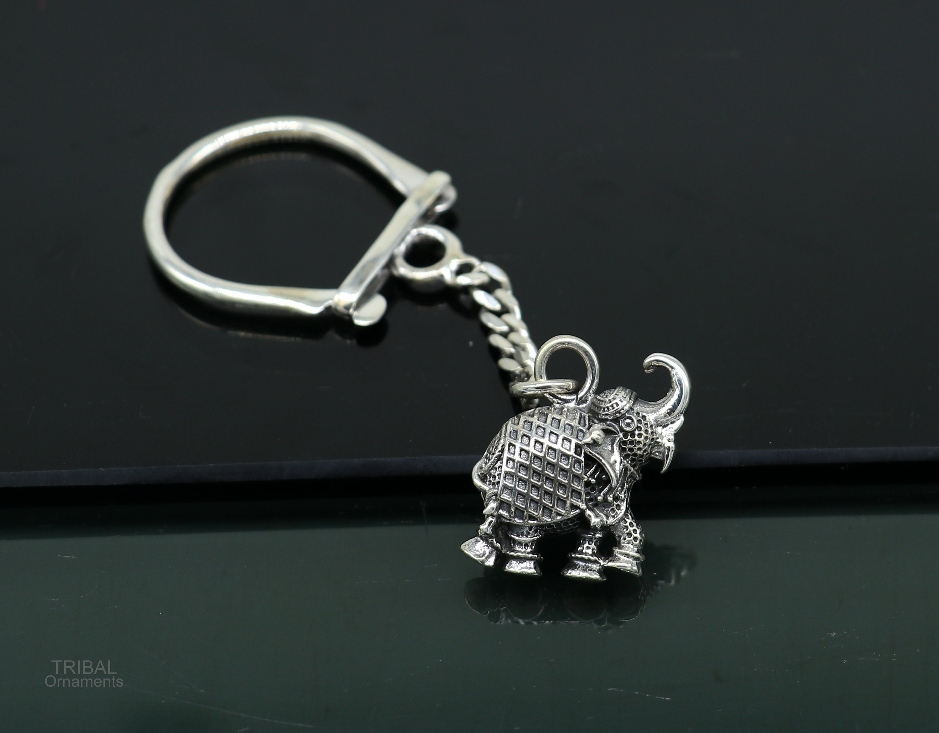 925 Silver Keychain Key Holder Keyring Accessories - Leather
