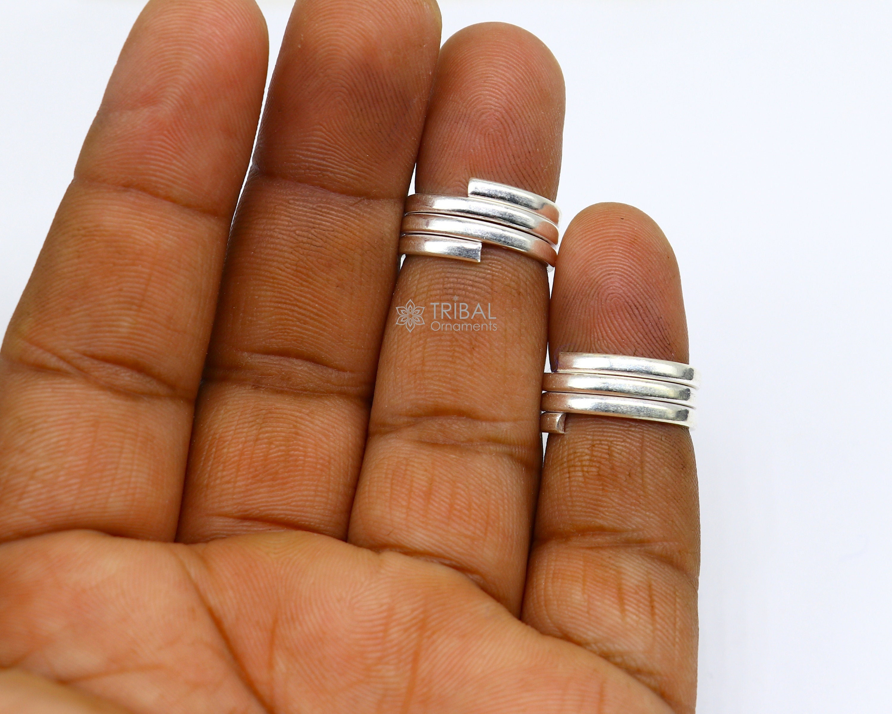 Amazing Ethnic Style Handmade Solid Silver Spiral Design Toe