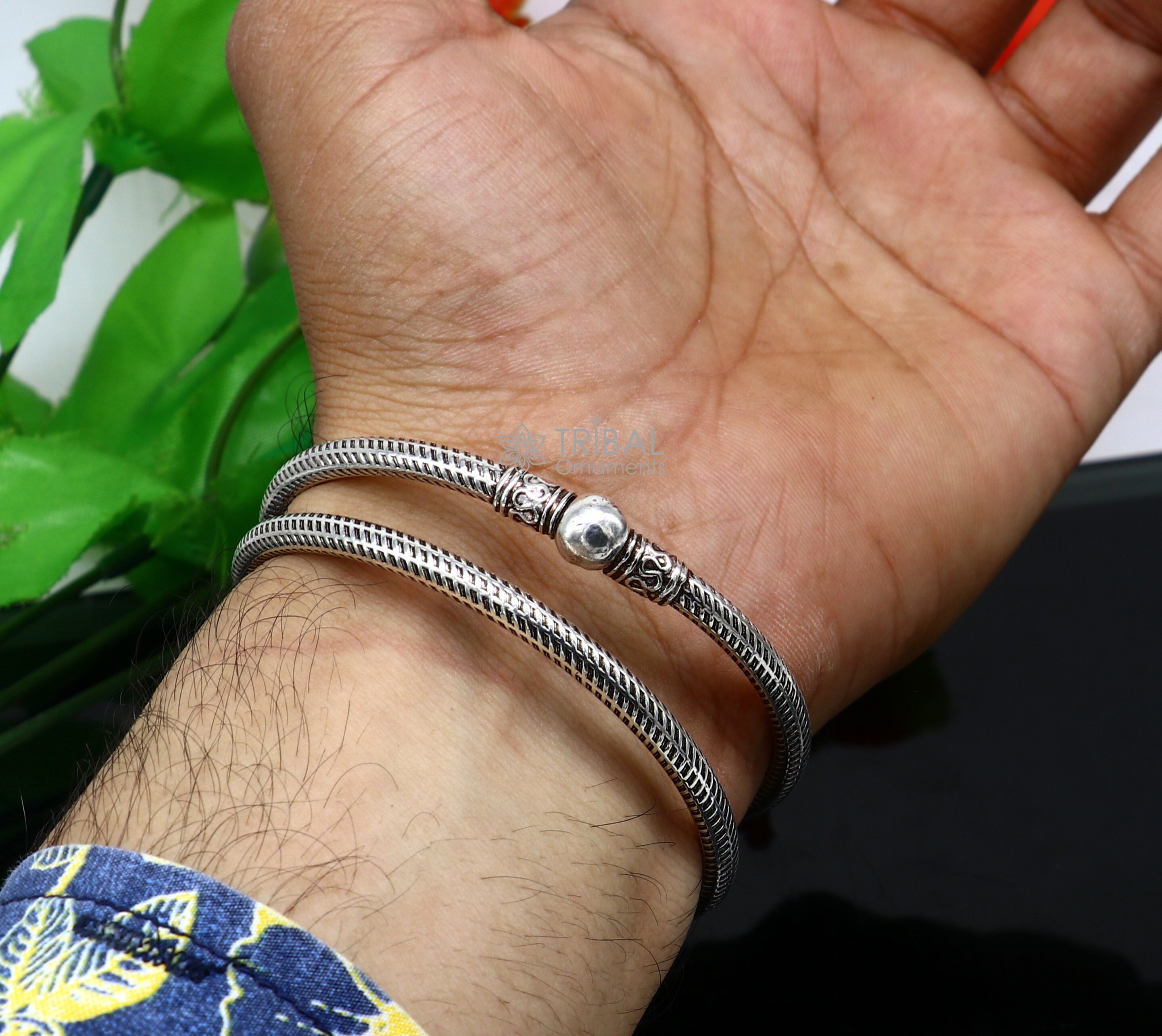 Pure 925 Sterling Silver Unique Vintage Style Bangle