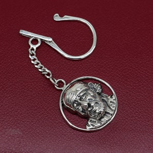 Idol Sai baba 925 Sterling silver handmade unique solid key chian, stylish royal gifting silver accessories unisex gift jewelry kch06