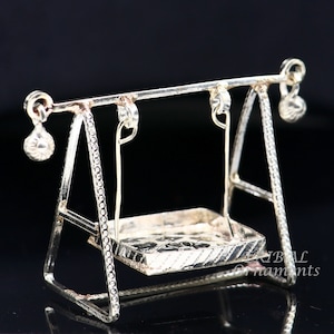 925 Sterling silver handmade Bal Gopala jhula, little Krishna swing, child Krishna palana, silver jhula, laddu gopal jhula, silver art su922