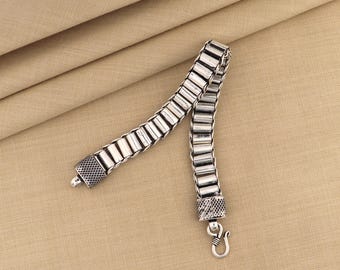 11mm 925 Sterling Silver Handmade Rolar Bracelet Chain 11mm 925 Sterling Silver Handmade Rolar Bracelet Chain