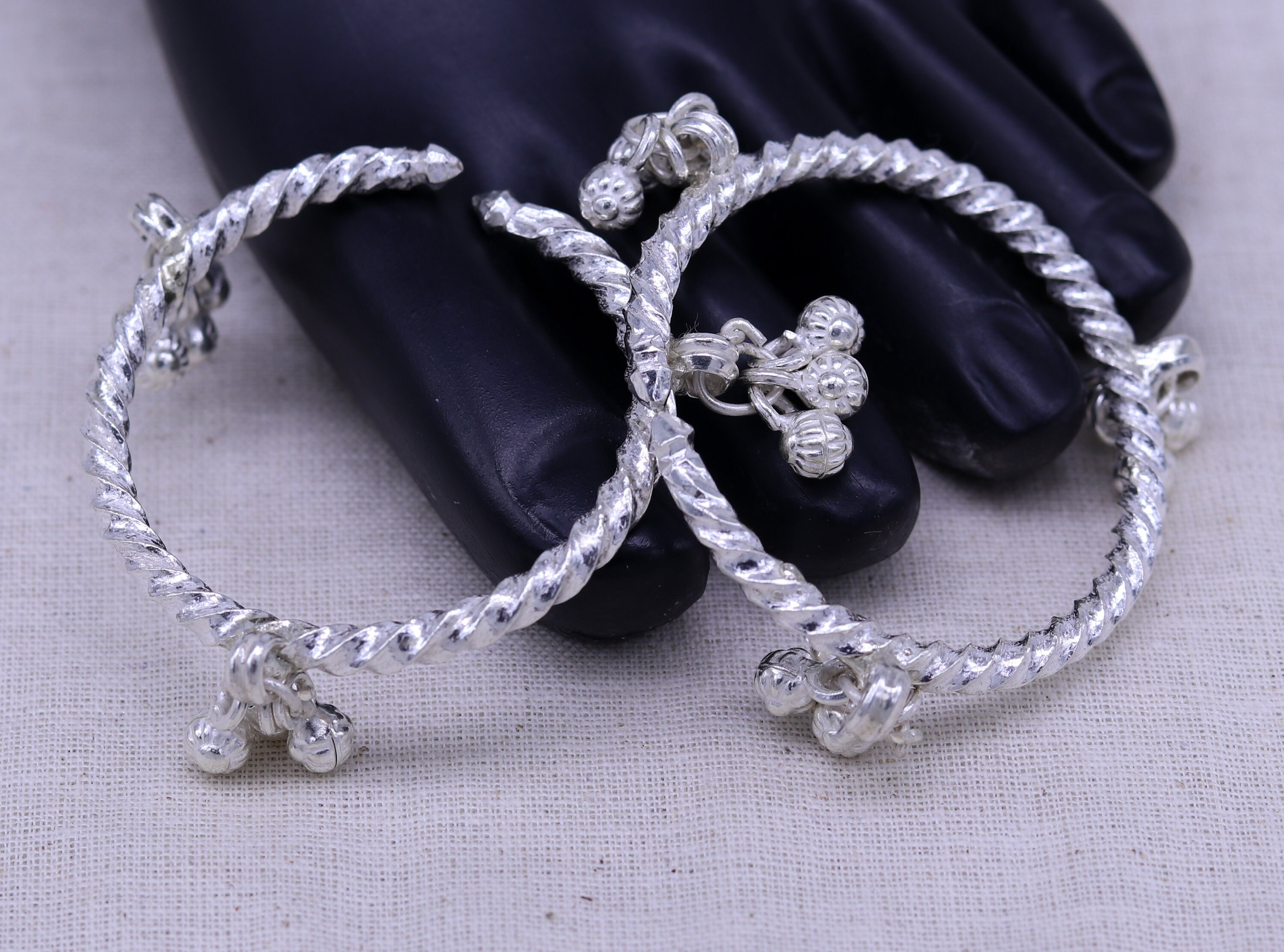 Sterling Silver Handmade Adjustable Baby Bangle Bracelet Kada Etsy