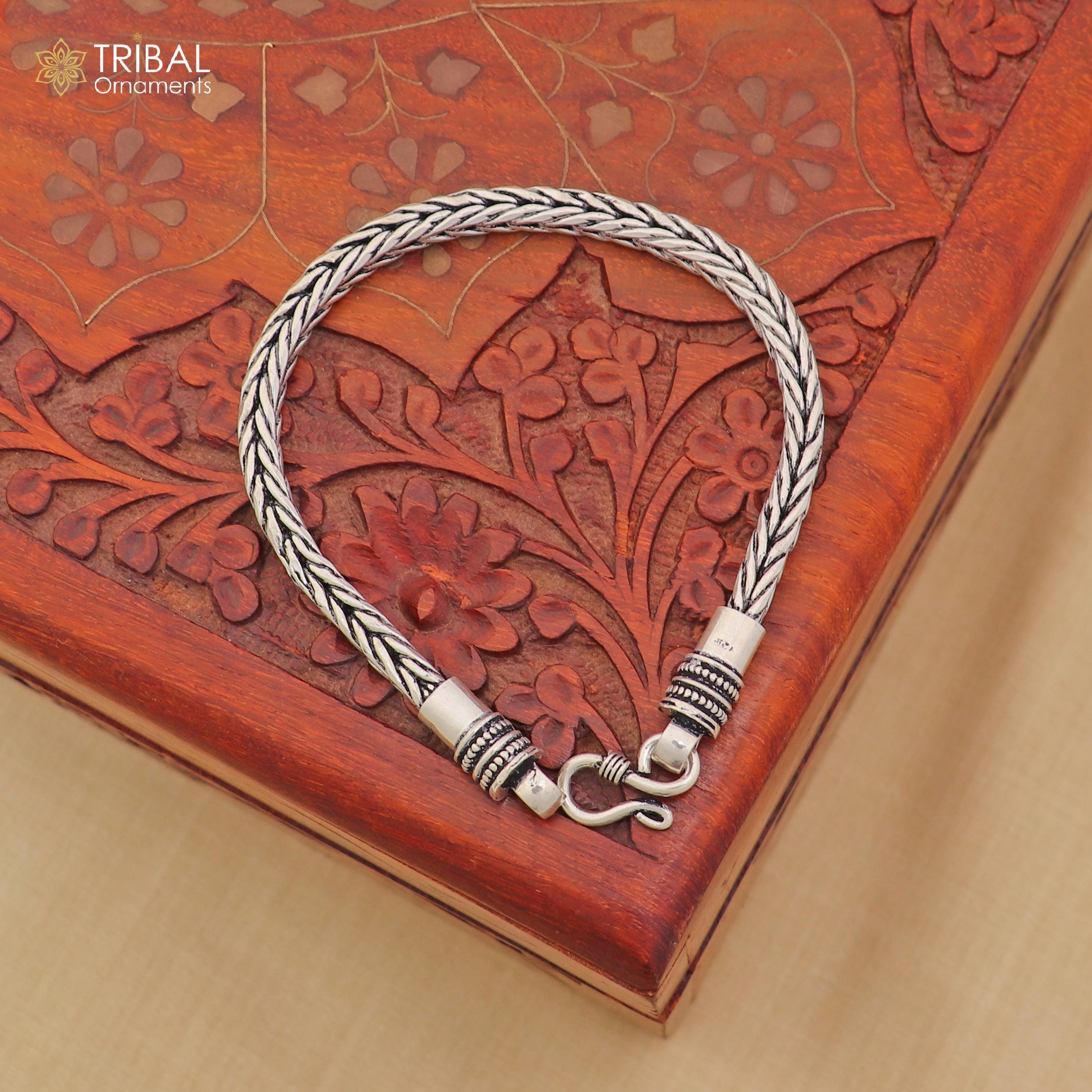 925 Sterling Silver Wheat Heavy Chain Bracelet Unisex Jewelry
