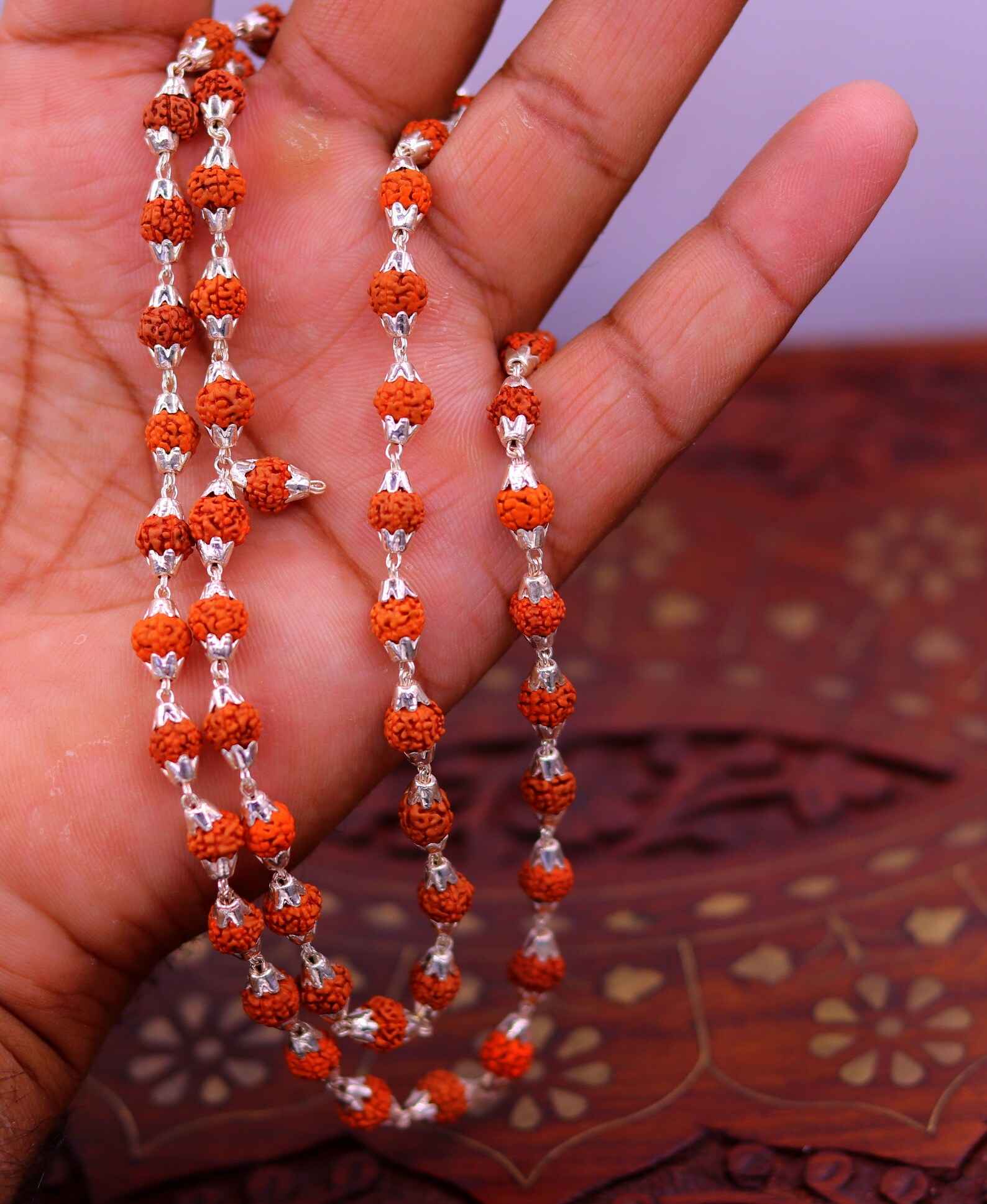 Natural Rudraksha Beads or Seeds Sterling Silver Handmade 541 Etsy UK