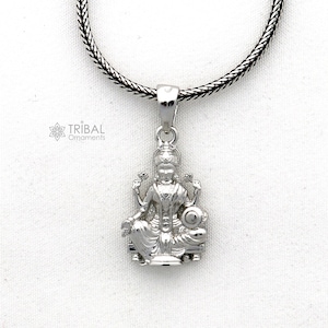 925 sterling silver handmade Goddess Maha Lakshmi / laxmi pendant, amazing divine lakshmi maa pendant gifting jewelry NSP826
