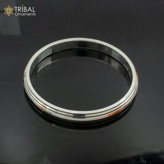 55 Gm 999 PURE Silver Handmade Punjabi Religious Shikh Kada Bangle