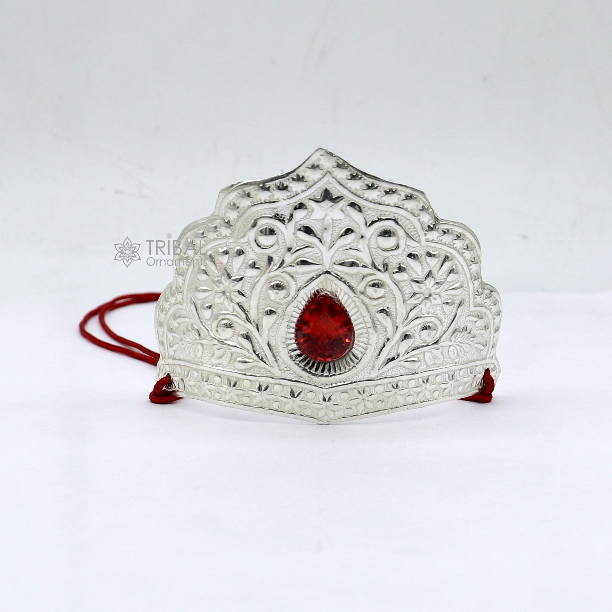 925 Sterling Silver Vintage Antique Design Mukut (crown
