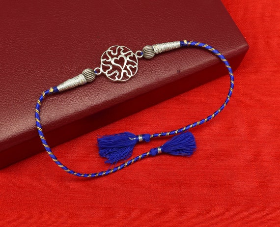925 sterling silver handmade Ganesha design Rakhi Bracelet, amazing stylish  gift for Rakshabandhan rk56 | TRIBAL ORNAMENTS