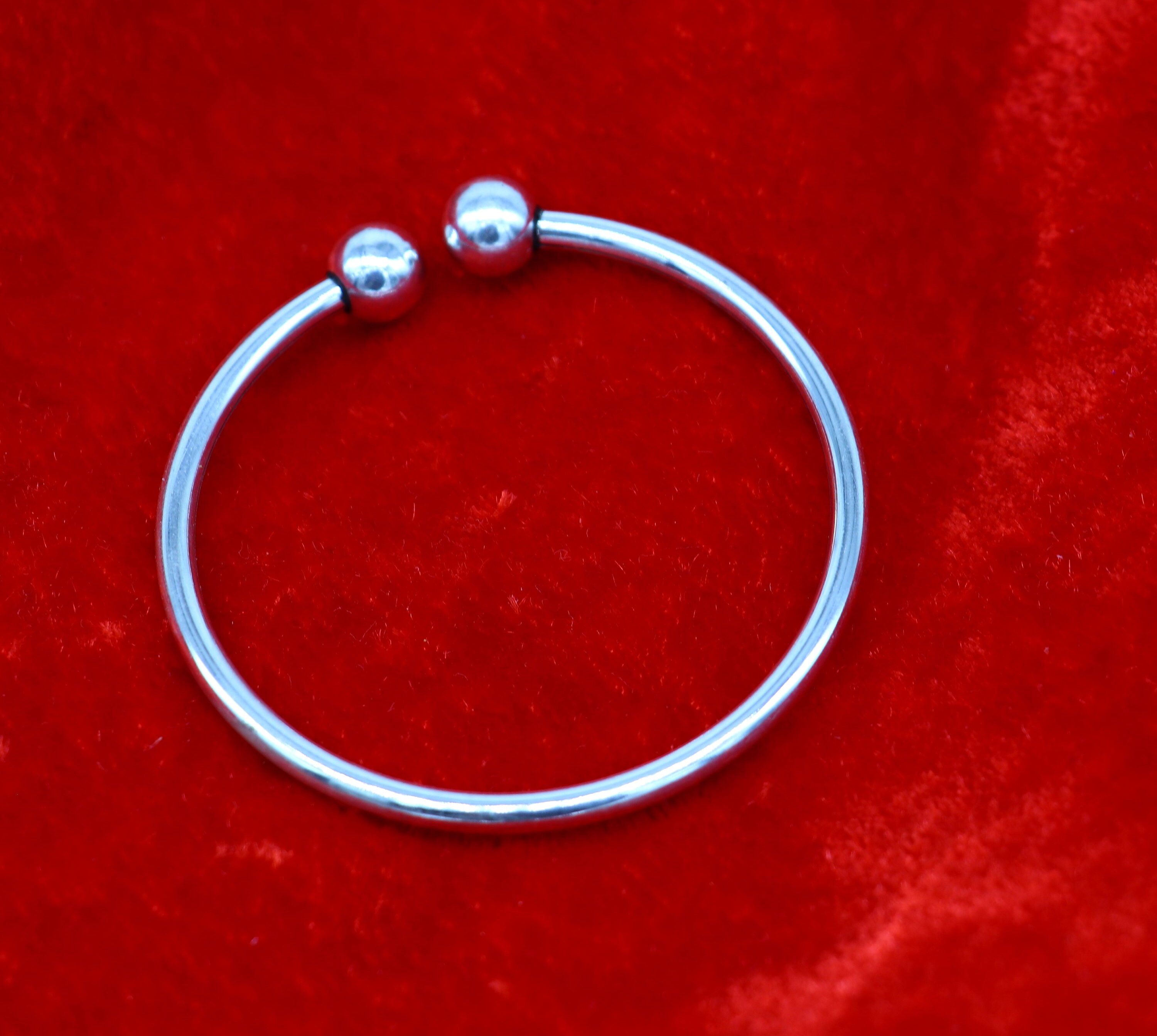 Fine 925 Sterling Silver Handmade Plain Shiny Baby Bangle