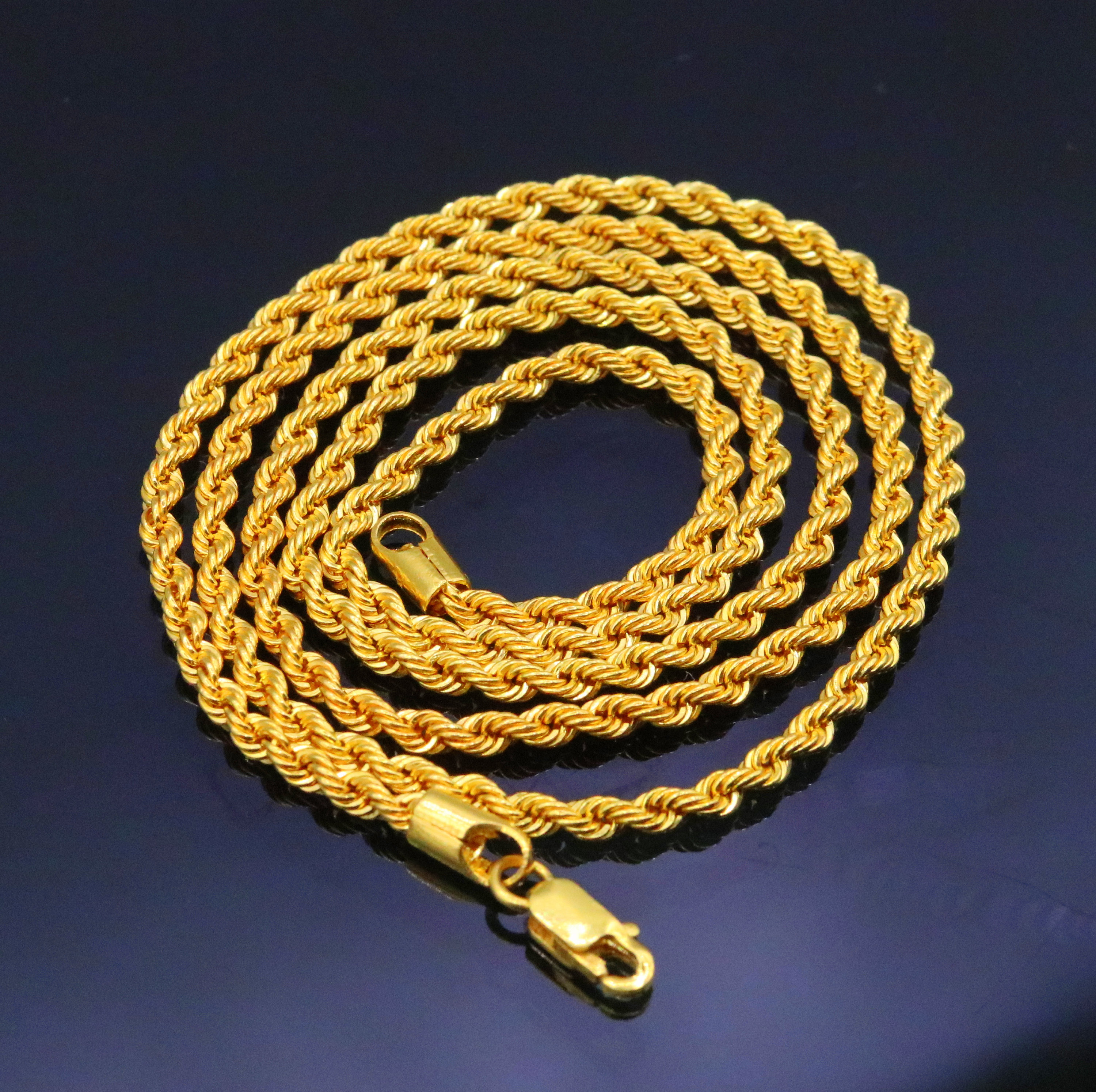 22k Yellow Gold Handmade Fabulous Rope Chain Necklace Excellent Gold ...