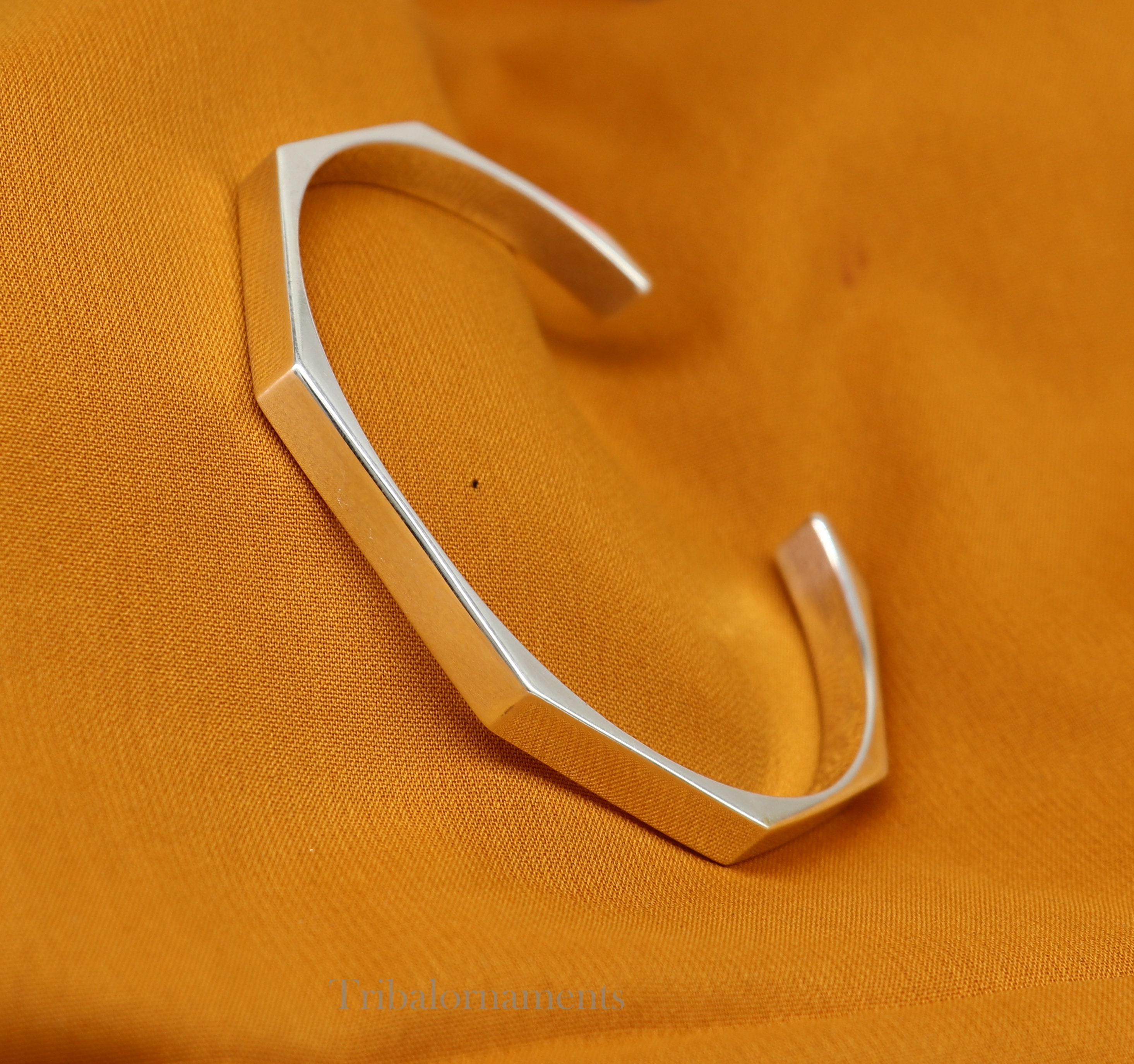 Plain Shiny Solid 925 Sterling Silver Handmade Adjustable Plain Shiny Solid 925 Sterling Silver Handmade Adjustable