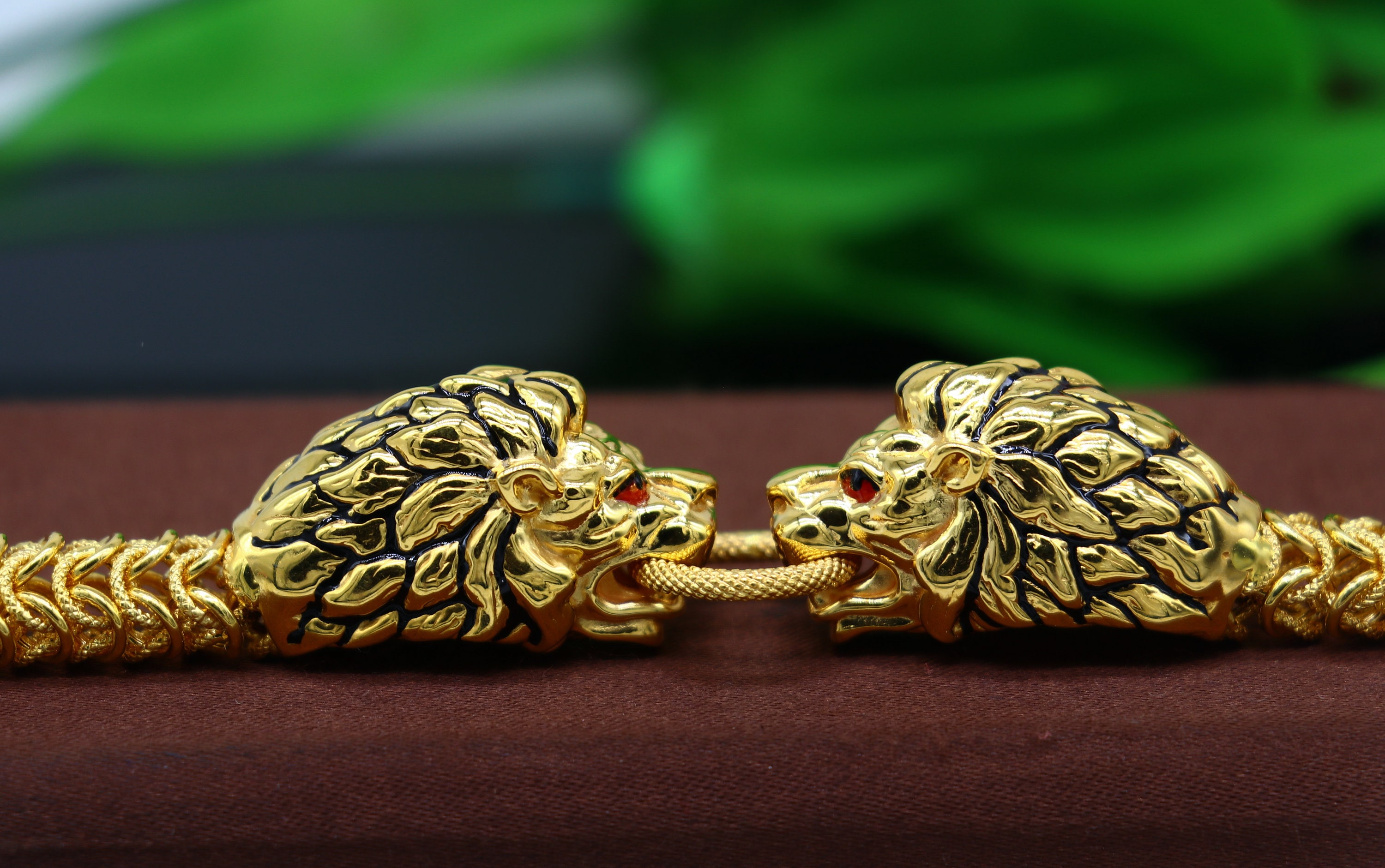 Buy Indian Traditional Cultural Lion Face Design Bracelet Hallmarked 22kt  Yellow Gold Men's Bracelet Lion Head Unique Wrist Bracelet Gbr44 Online in  India - Etsy