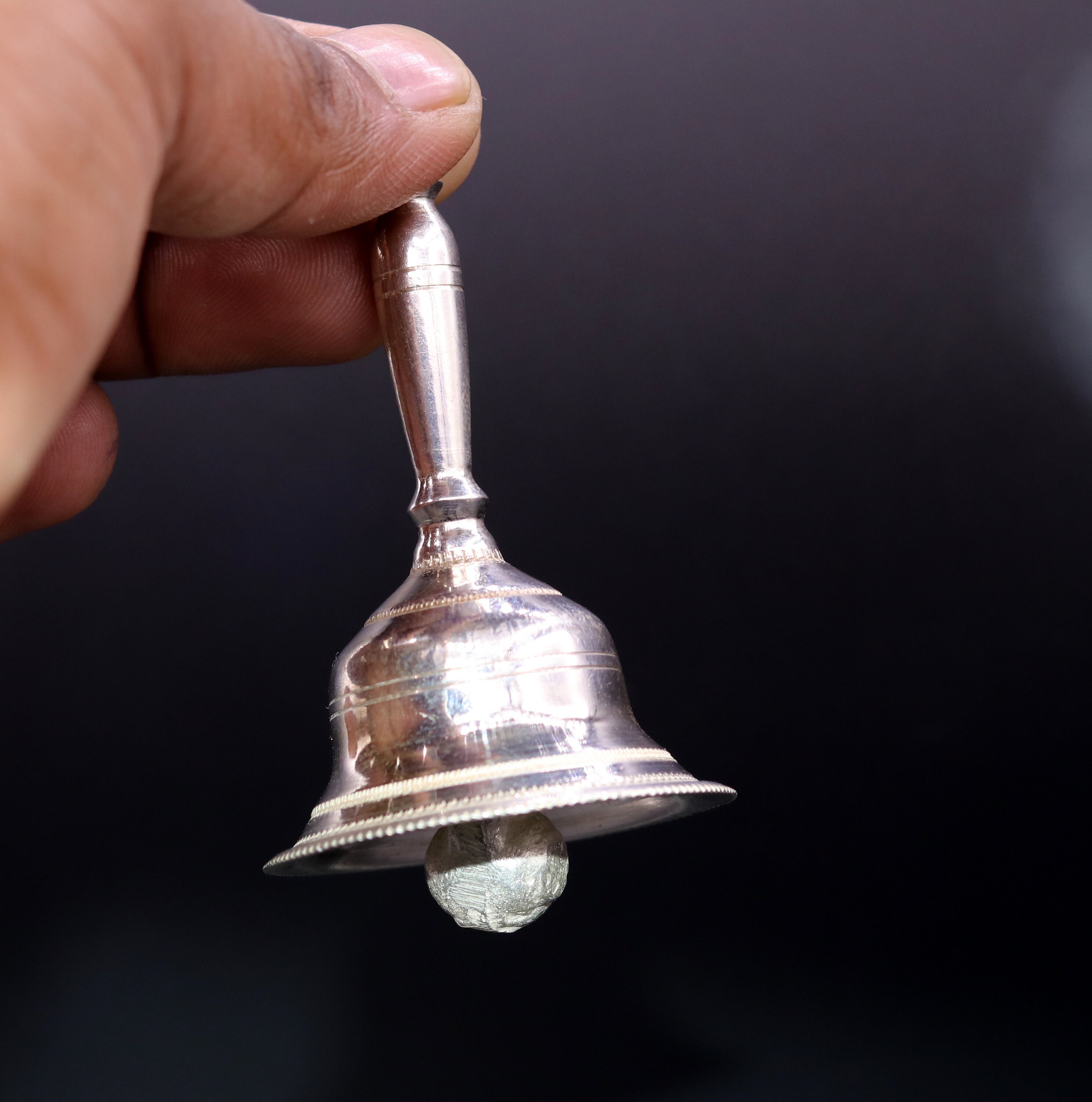 Vintage style Solid sterling silver handmade bell with amazing Etsy