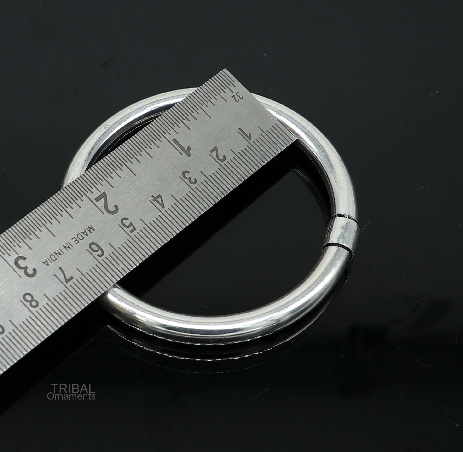 925 Sterling Silver Plain Shiny Bright Bangle Bracelet Kada
