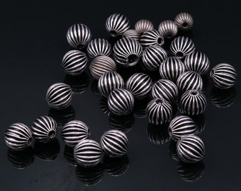 Lot 10 pieces Vintage antique design handmade 925 sterling silver beads loose beads for jewelry making ideas bd04