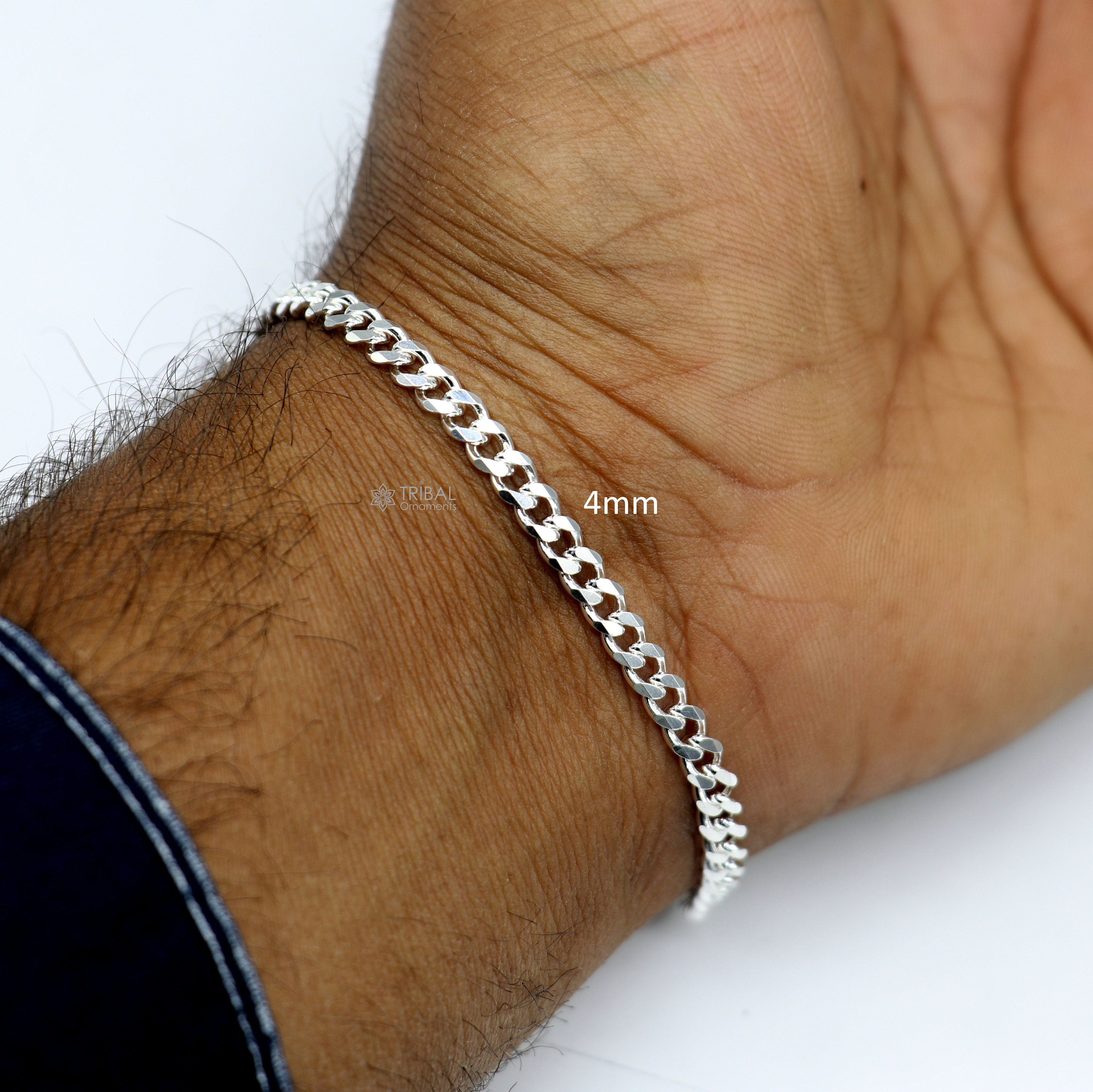 925 Sterling Silver Handmade Shiny Stylish 4mm/ 5mm/ 6mm