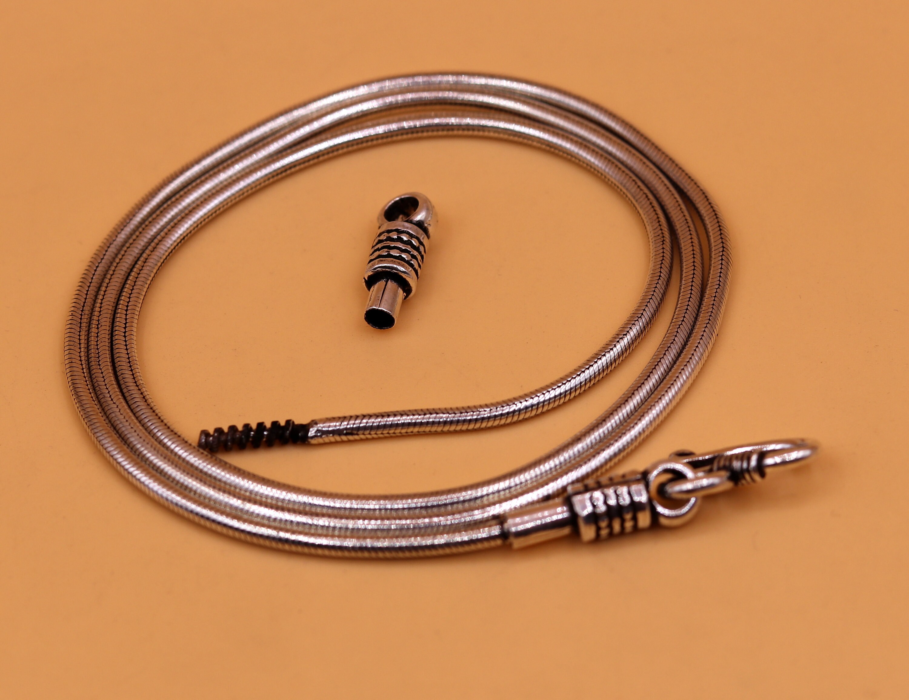 ☆Hei☆ sv925 essential cubic snake chain necklace HE25SPNSW Snake Chain Necklace - Silver – EDGE of EMBER