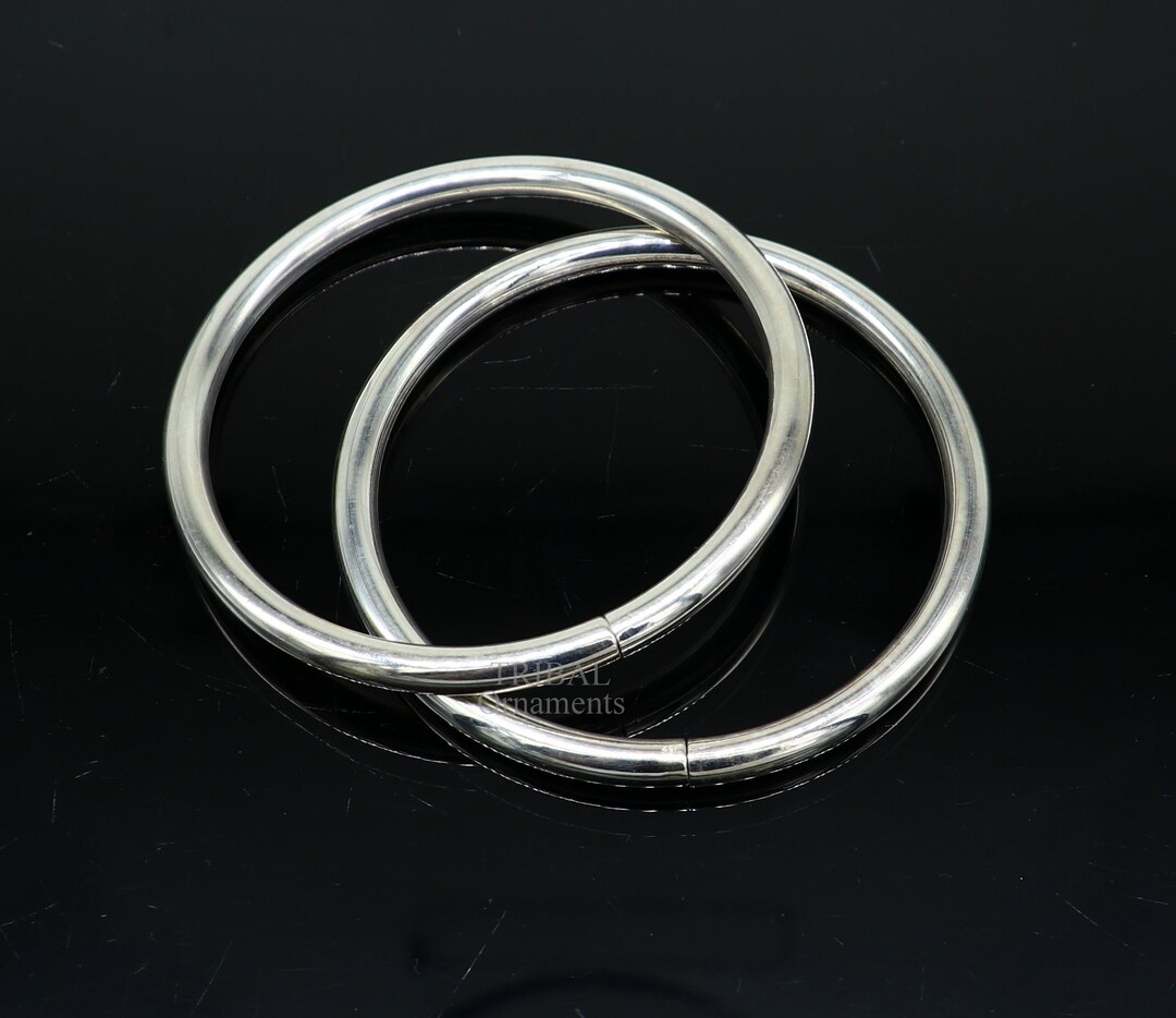 Bangles Design Round Simple 925 Sterling Customized Plain Round Design Work Stylish Designer Bangle ...