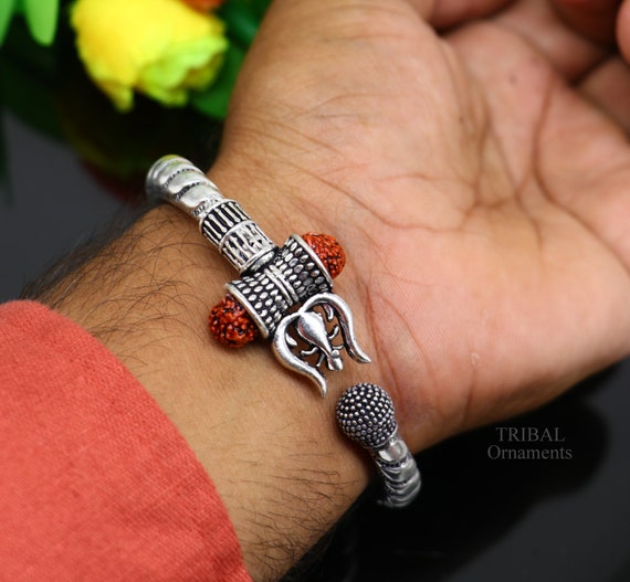 925 Sterling Silver Handmade Lord Shiva Babubali Kada Bangle
