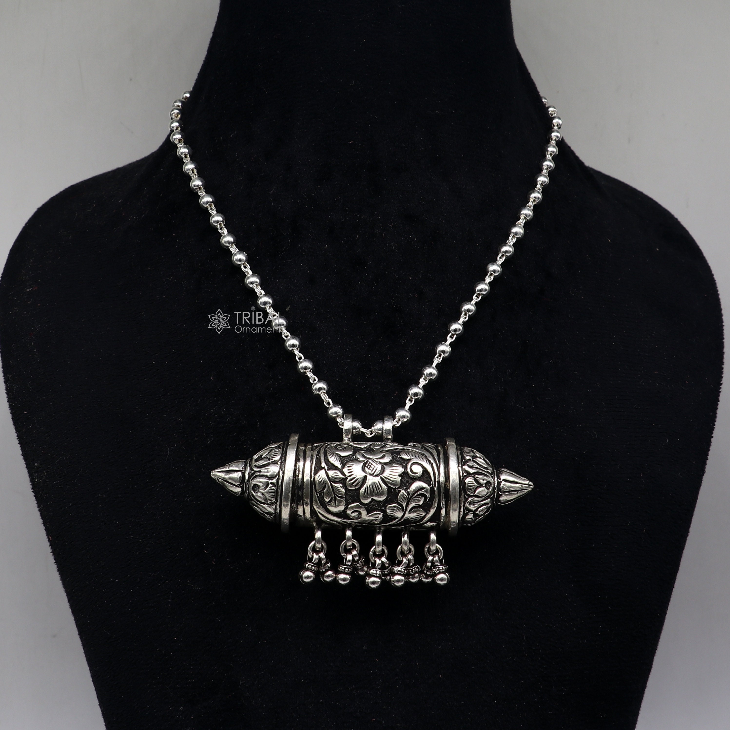925 Sterling Silver Handmade Vintage Design Pendant Amulet