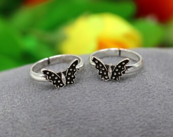 925 Sterling Silber handgefertigt fabelhaften Schmetterling Design Zehenring Band Tribal Bauchtanz Vintage-Stil Schmuck ytr40