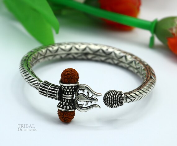 925 Sterling Silver Handmade Chitai Work Lord Shiva Trident