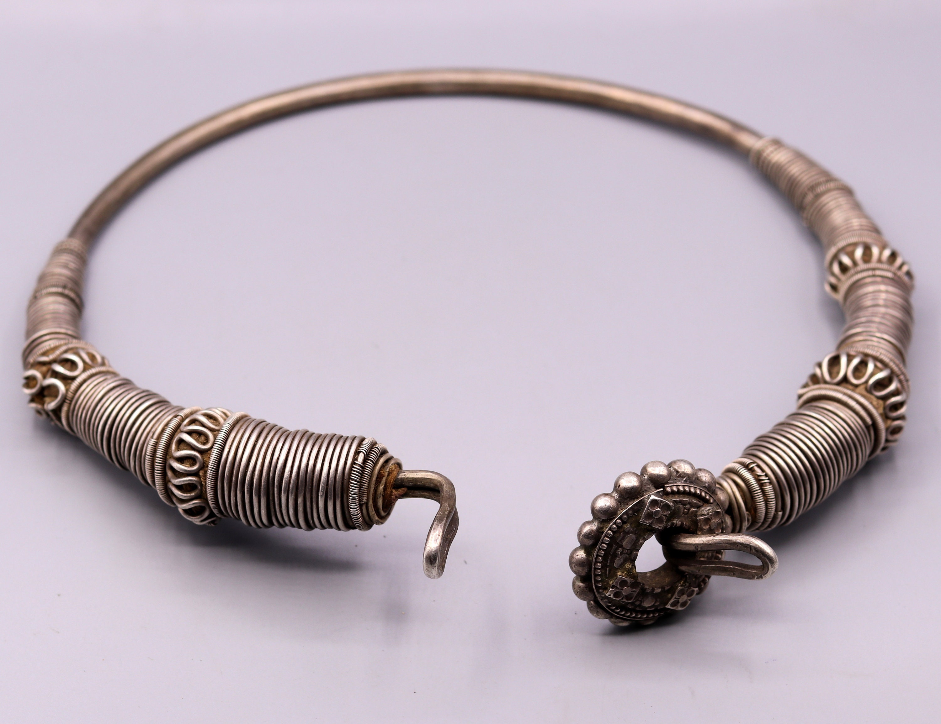 Vintage Antique Solid Silver Handmade Necklace Choker Indian