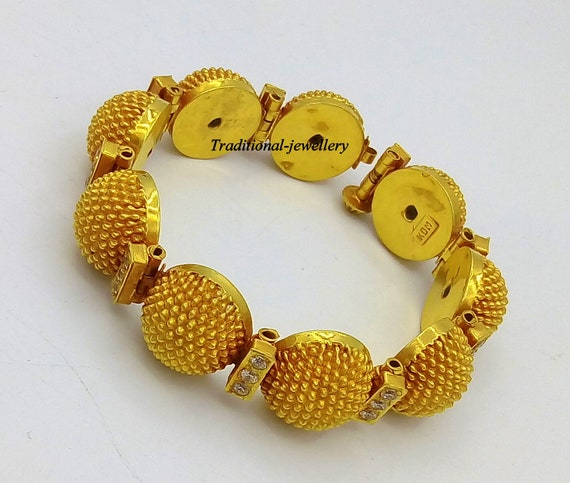 22k Yellow Gold Handmade Top Class Rajasthani Bangle Bracelet