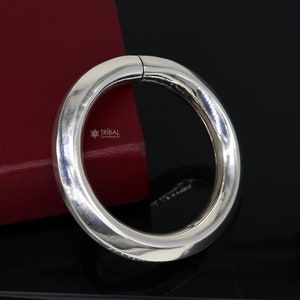12mm 925 sterling silver handmade plain shine bright bangle bracelet kada excellent personalized gifting custom made unisex jewelry nsk758