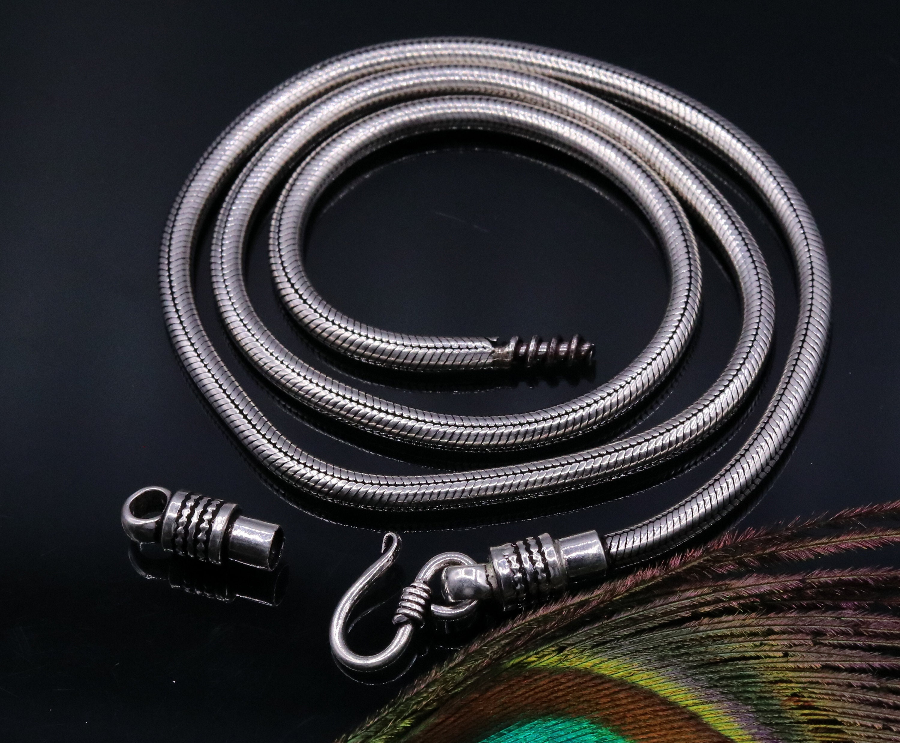 Vintage Style 925 Sterling Silver 28 Inch Handmade Flexible Snake